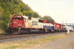 Grain train eases west out of the yard